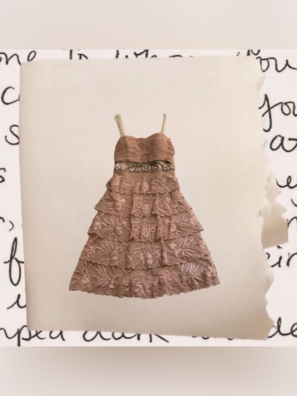 dusty rose floral ruffle embellished mini dress